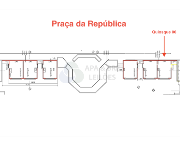 Foto de Locação de quiosque denominado número 06 com área de 17,39 m² (Praça da República)