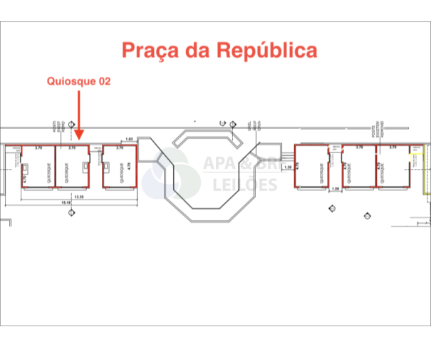 Foto de Locação de quiosque denominado número 02 com área de 17,39 m² (Praça da República)